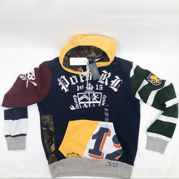 Polo Ralph Lauren Patchwork Rugby Hoodie - Picture 5 of 8